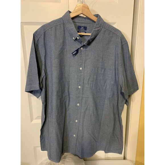 New George Men’s Sz XL Classic Fit Stretch Blue Button Down Short Sleeve NWT - Picture 4 of 6